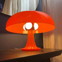 Lampe champignon vintage de couleur orange avec ampoules intérieures
