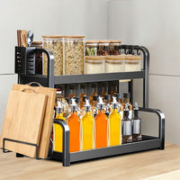 Rangement pour épices de grande capacité pour classer les bocaux, les bouteilles, les ustensiles de cuisine et les planches à découper