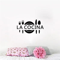 Adhésif Mural Noir en Vinyle avec Inscription La Cocina