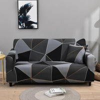 Housse Canapé de Style Géométrique en Polyester sur fond gris avec un tableau