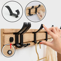 Porte-manteau mural avec crochets ajustables et flexibles