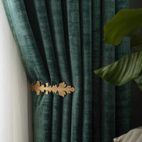 Rideau Velours Occultant de Style Nordique avec une plante à droite