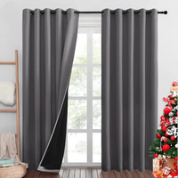 Graue Thermo- und Verdunkelungsvorhänge