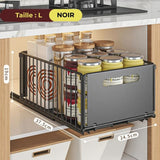 Tiroirs de rangement coulissants adaptés à une étagère de cuisine