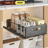 Tiroirs de rangement coulissants adaptés à une petite étagère de cuisine taille S