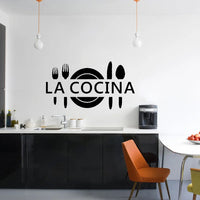 Adhésif Mural Noir en Vinyle avec Inscription La Cocina