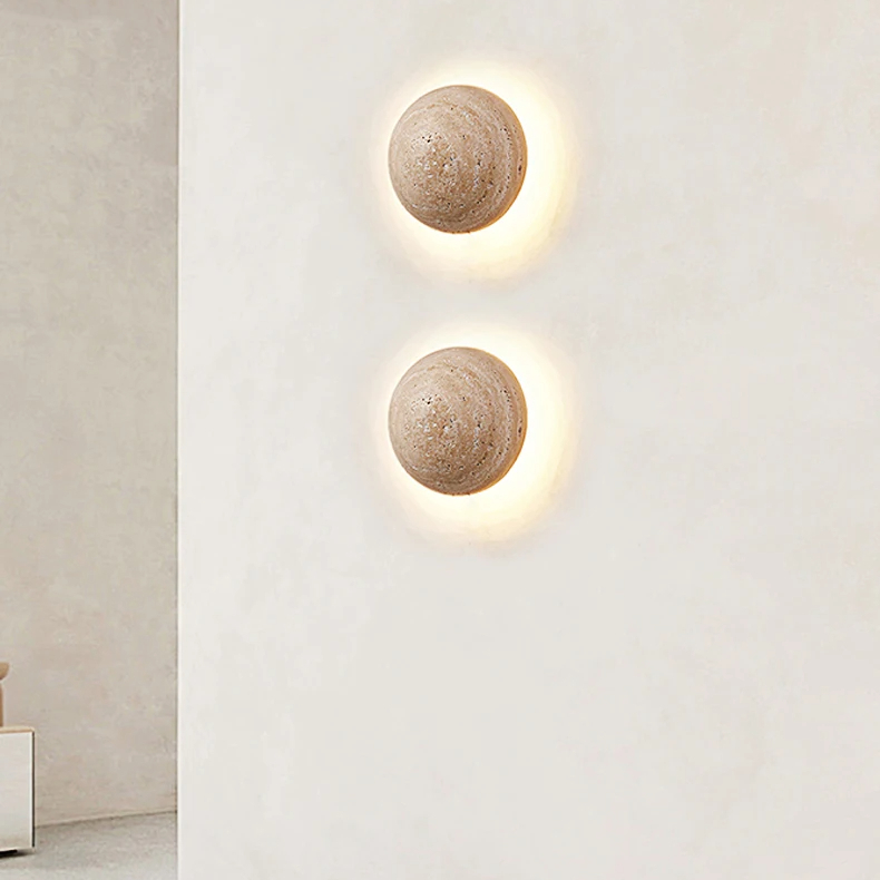 Applique Murale Scandinave Moderne En Marbre - Lampe Murale Avec Douille E27, 3 Températures De Couleurs (blanc Chaud, Froid, Naturel)