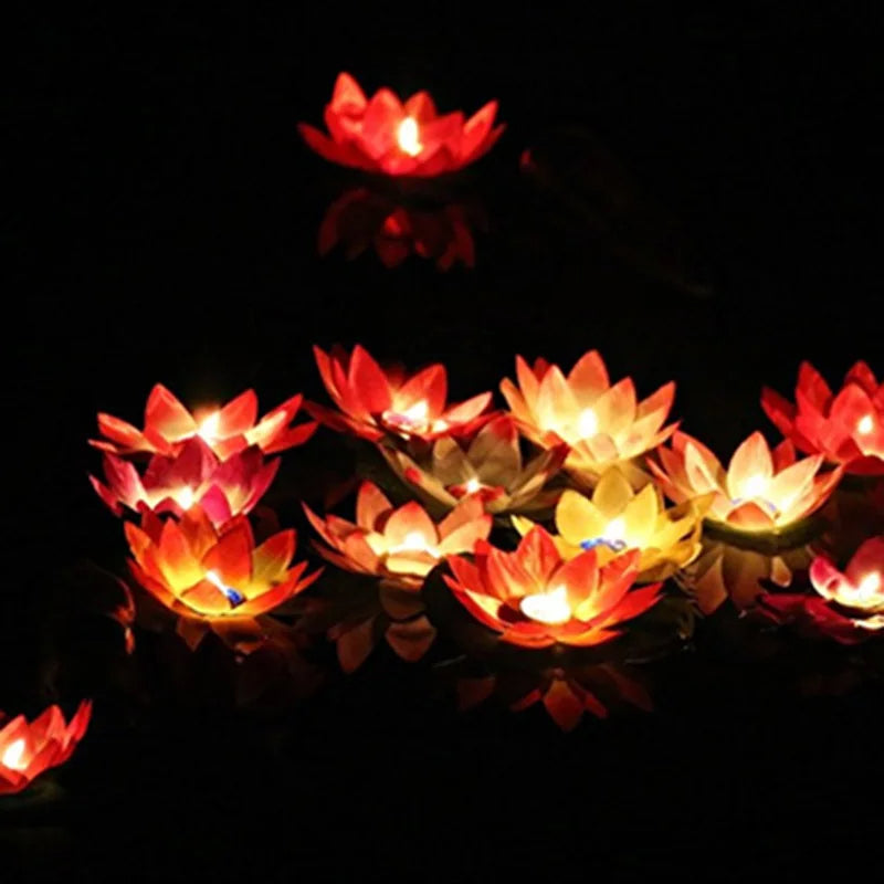 Lanterne Lotus Flottante LED FGX - Lot De 3 Pour Piscine, Jardin, Mariage (18cm)