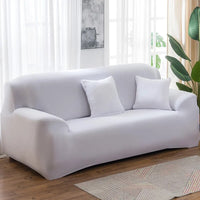 Housse de Canapé Extensible Moderne et Simple en Polyester sur fond de rideaux blancs avec un tableau