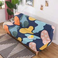 Housse Clic Clac Extensible et Multicolore en Polyester sur fond blanc avec des photos au mur