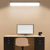 Lampe Détecteur de Mouvement à Luminosité Réglable sur fond beige au dessus d'un bureau avec un écran