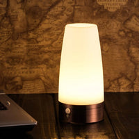 Lampe Détecteur de Mouvement Sans Fil avec Socle Rond sur fond marron