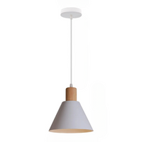 Lampe Suspendue LED de Style Nordique et Moderne en Bois et Fer sur fond blanc