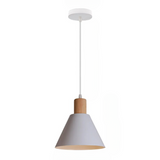 Lampe Suspendue LED de Style Nordique et Moderne en Bois et Fer sur fond blanc