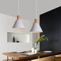 Lampe Suspendue LED de Style Nordique et Moderne en Bois et Fer