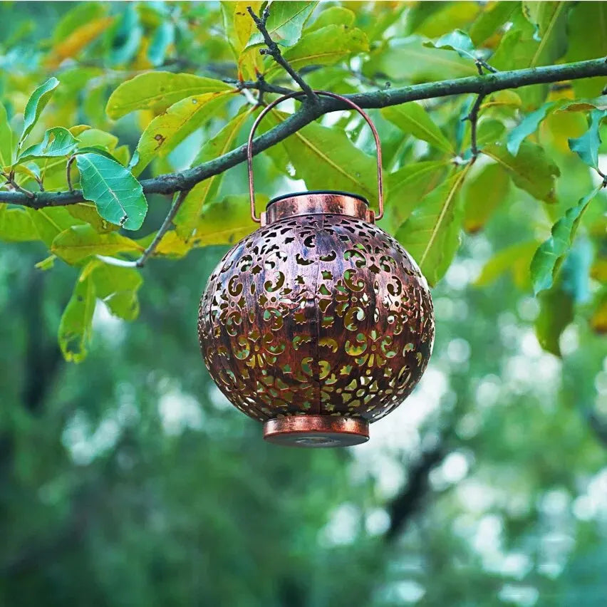 Photophore Lanterne De Jardin En Cuivre Doré – Vintage, Porte Vrillée, à Nettoyer