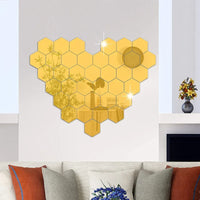 Lot de Vingt Quatre Miroirs Adhésifs Hexagonaux en Acrylique