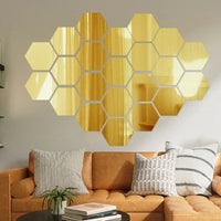 Lot de Vingt Quatre Miroirs Adhésifs Hexagonaux en Acrylique