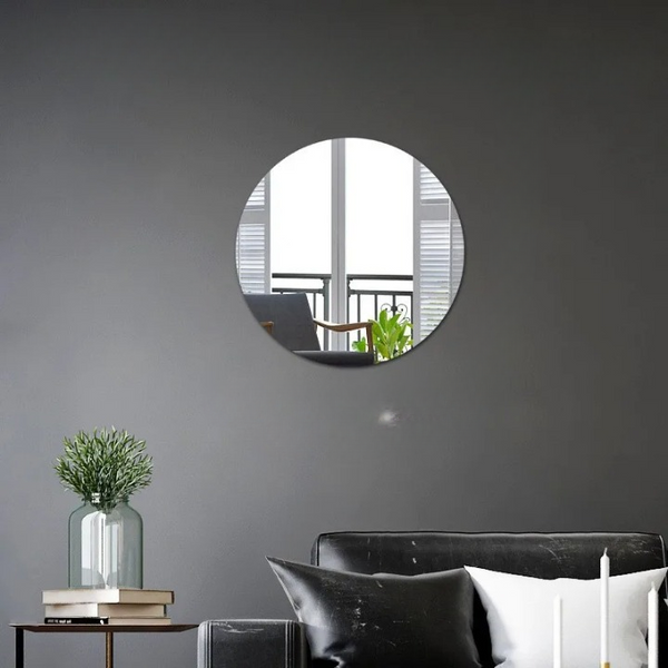 Feuille de miroir acrylique dorée ronde inoffensive pour affichage de sous-verre de mariage, panneau de décoration bricolage, accessoires photo, mur de la maison et de l'hôtel, 300mm de diamètre  15