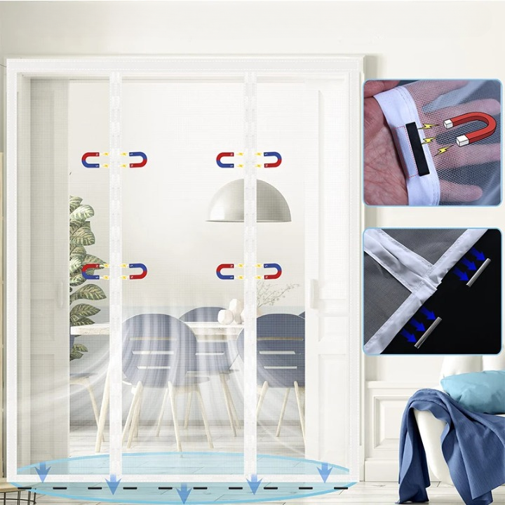 MagnéTique Moustiquaire Porte 195 X 200 Cm Facile à Installer