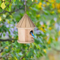 Nichoir d'Oiseau Suspendu en Bois Naturel