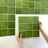 Panneau Mural de Style Carrelage Vert en Plastique