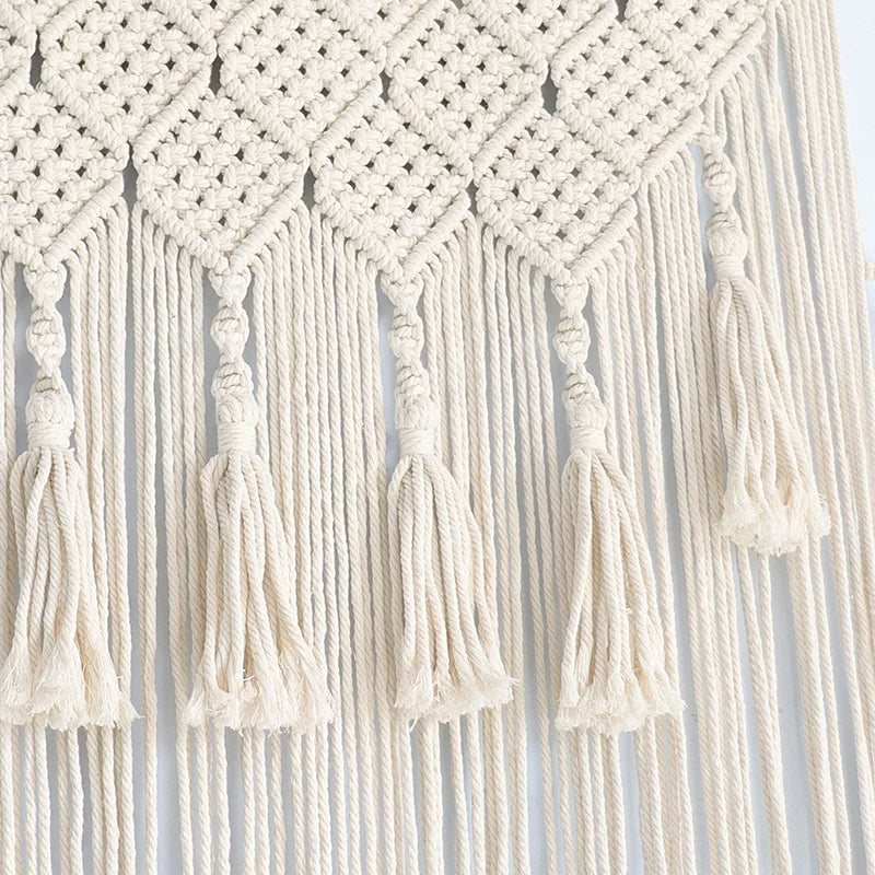 Rideau En Macramé Fait Main 110x200 Cm - Décoration Murale Boho, Séparateur De Pièce, Fond Pour Mariage, Chambre, Salon
