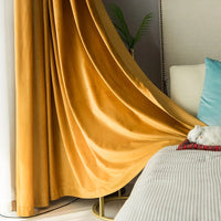 Rideau Velours Orange de Style Moderne et Minimaliste