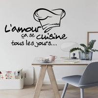 Sticker Cuisine Imperméable avec Citation en Plastique