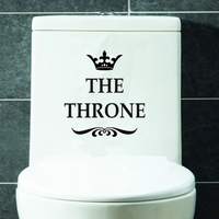 Sticker Mural Salle de Bain avec une Couronne et l'Inscription The Throne