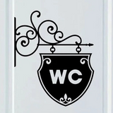 Sticker mural Salle de Bain en Forme de Panneau avec l'Inscription WC