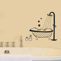 Sticker Mural Salle de Bain Style Baignoire qui Mousse avec des Bulles