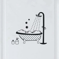 Sticker Mural Salle de Bain Style Baignoire qui Mousse avec des Bulles