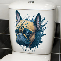 Sticker Mural Salle de Bain avec une Tête de Chien